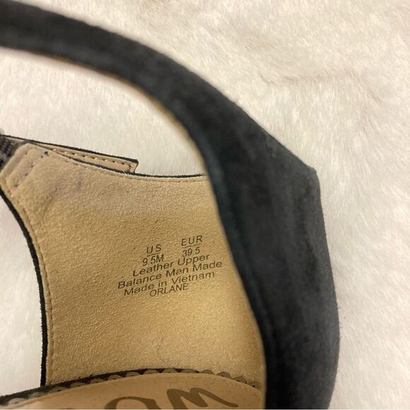Sam Edelman Orlane Black Block Sandal Heels Suede Leather Size 9.5 - Picture 8 of 14